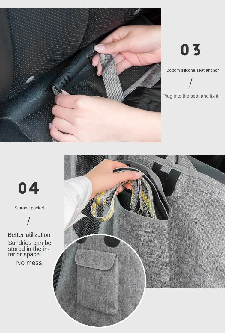 Trail & Tails Waterproof Dog Car Seat Cover — Hammock Style with Safety Pad