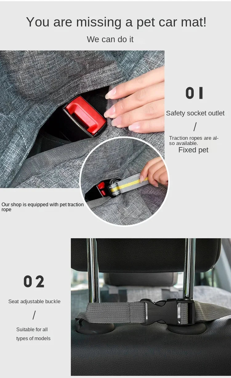 Trail & Tails Waterproof Dog Car Seat Cover — Hammock Style with Safety Pad