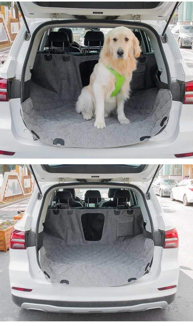 Trail & Tails Waterproof Dog Car Seat Cover — Hammock Style with Safety Pad