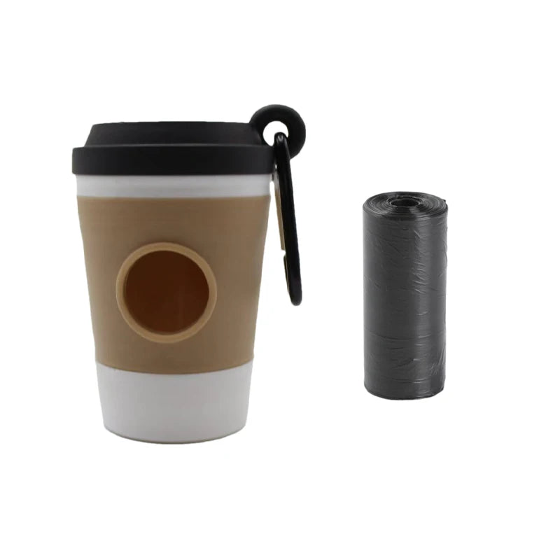Trail & Tails Clip-On Poop Bag Dispenser — Coffee Cup Edition