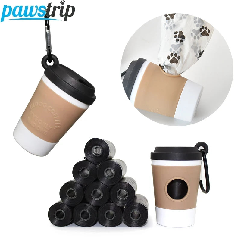 Trail & Tails Clip-On Poop Bag Dispenser — Coffee Cup Edition