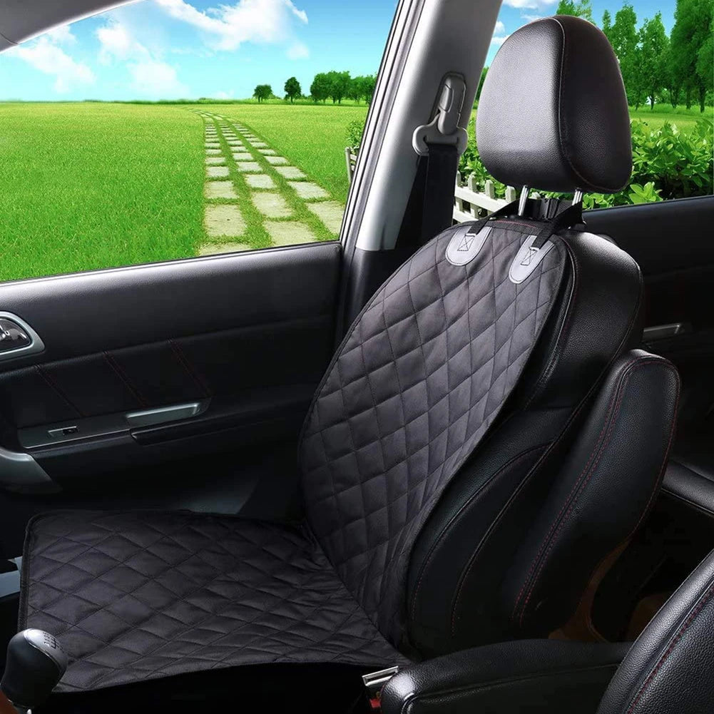 Trail & Tails Front Seat Pet Cover — Waterproof, Non-Slip, and Travel-Ready