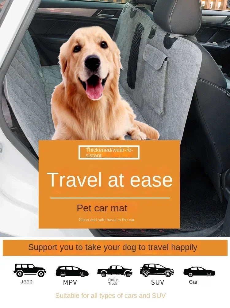 Trail & Tails Waterproof Dog Car Seat Cover — Hammock Style with Safety Pad